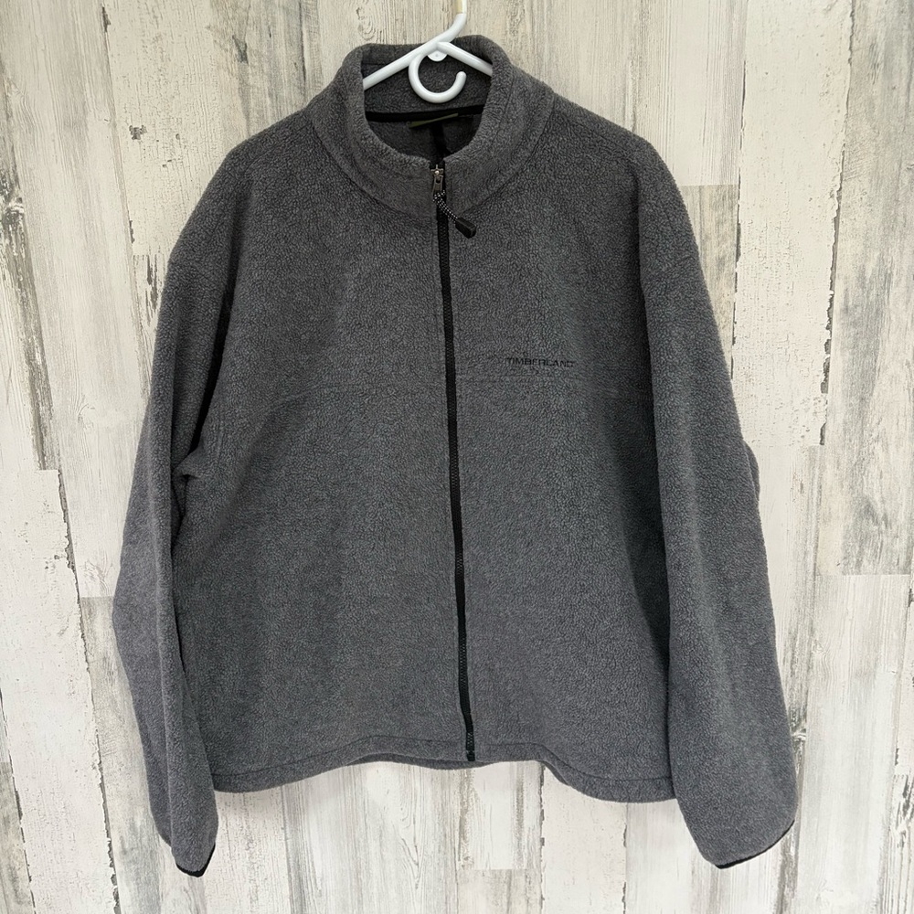 Timberland Men’s Size XL Full Zip Medium Weight Polartec Fleece Jacket In Gray